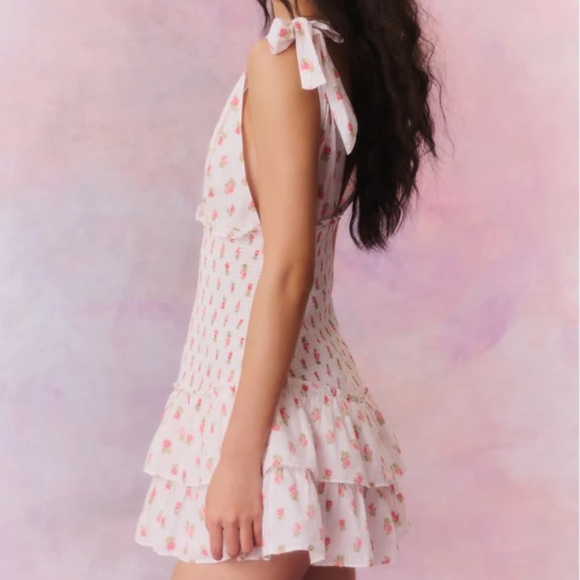 LoveShackFancy Rossi Floral Mini Dress (Small) - Picture 2 of 9